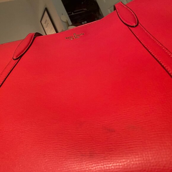 Kate Spade hot pink large tote bag with zipper and outer pocket - Picture 7 of 11